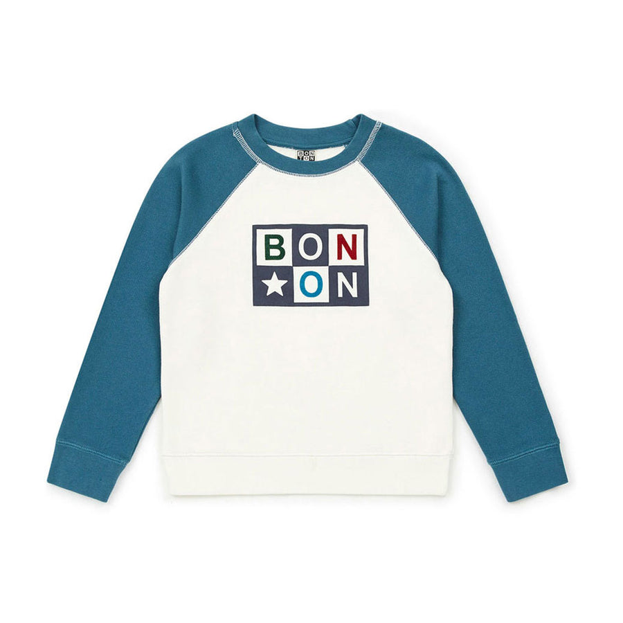 Bonton Curious Blue Logo Sweatshirt