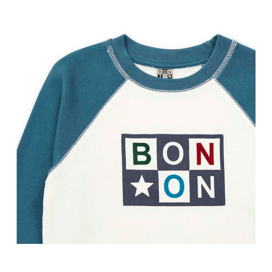 Bonton Curious Blue Logo Sweatshirt
