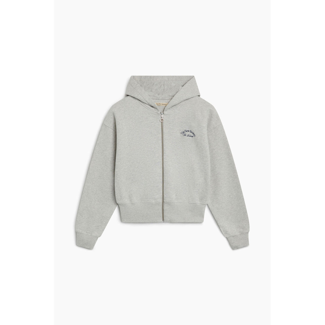 The New Society Light Grey Melange Mochi Hoodie