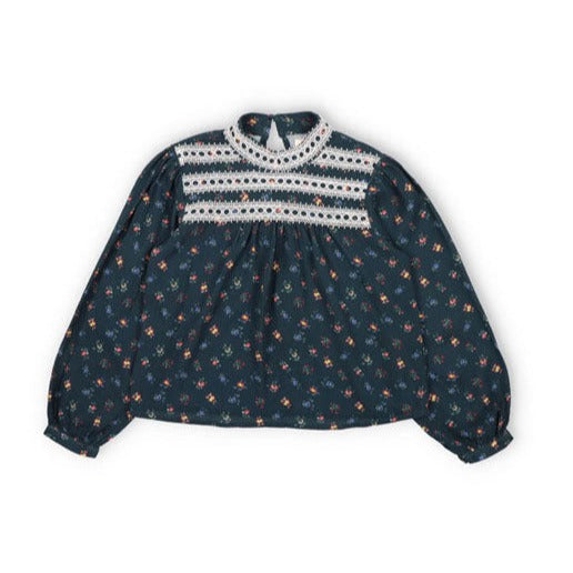 The New Society Navy Mini Blossom Moon Blouse