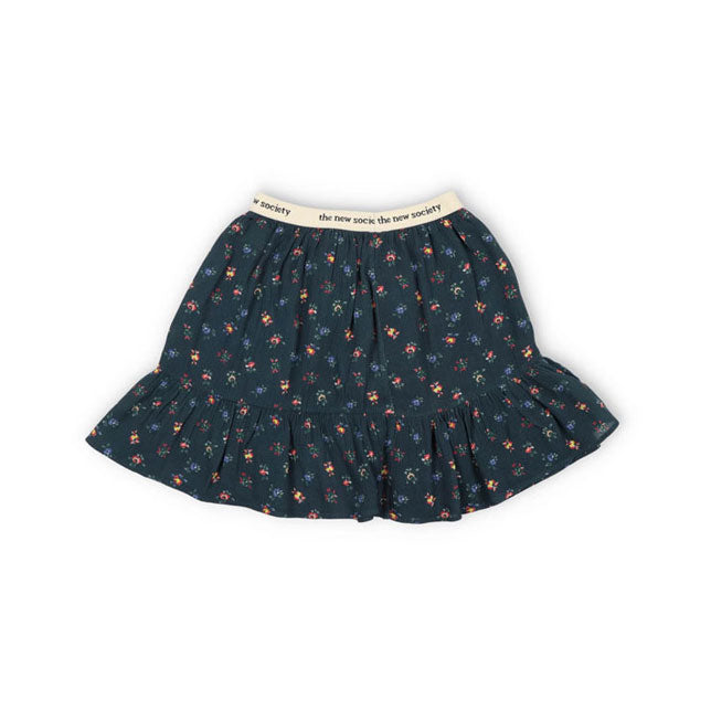 The New Society Navy Mini Blossom Moon Skirt