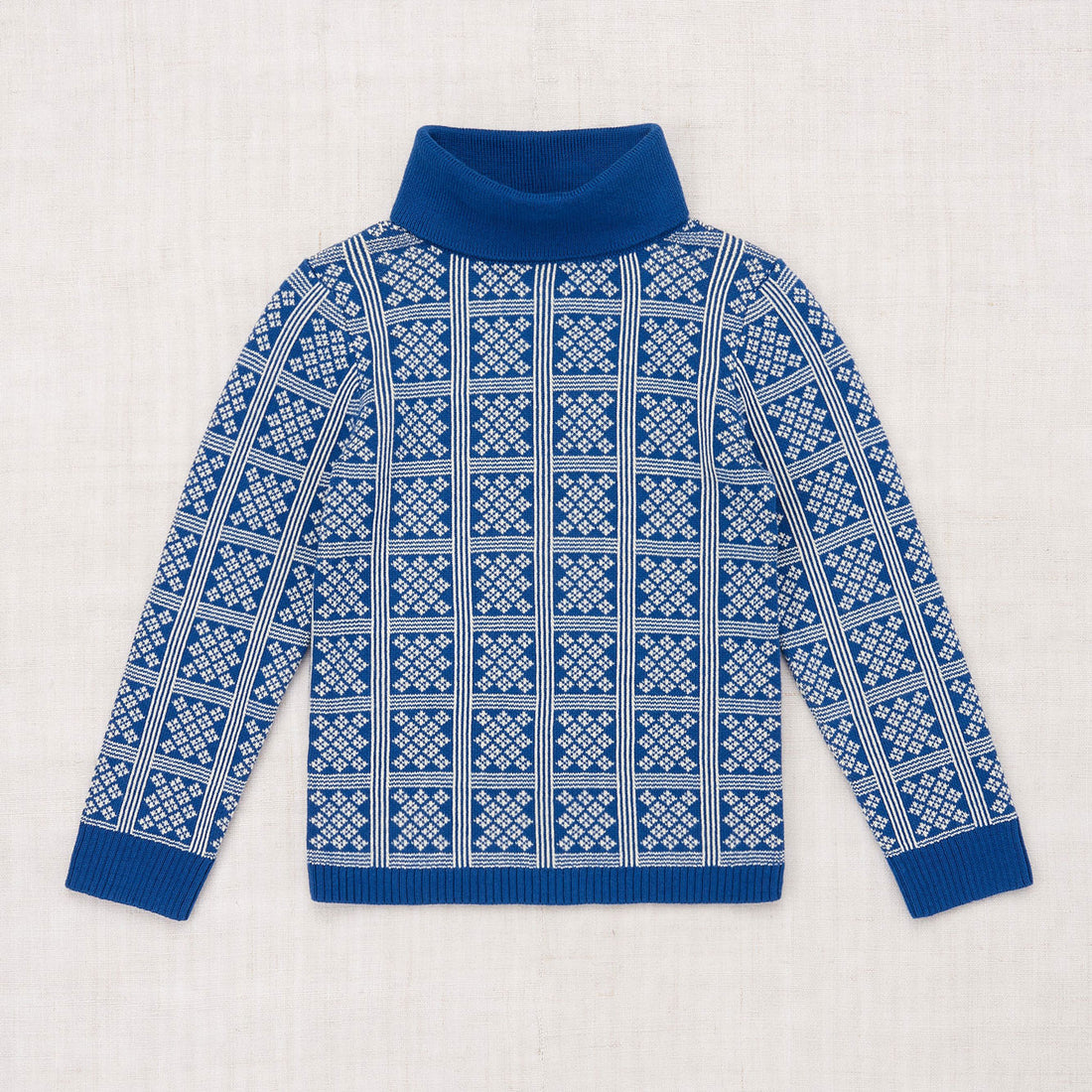 Misha and Puff Izzy Turtleneck - Blueberry Vintage Grid