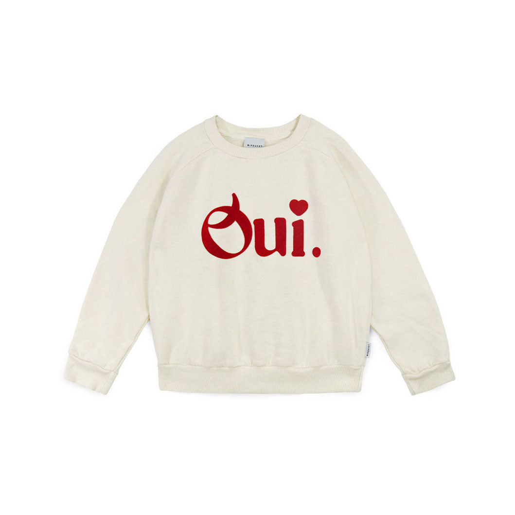 Mipounet  Ecru Oui Felpa Sweatshirt