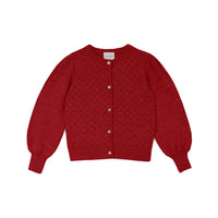 Mipounet  Red Maca Openwork Cardigan