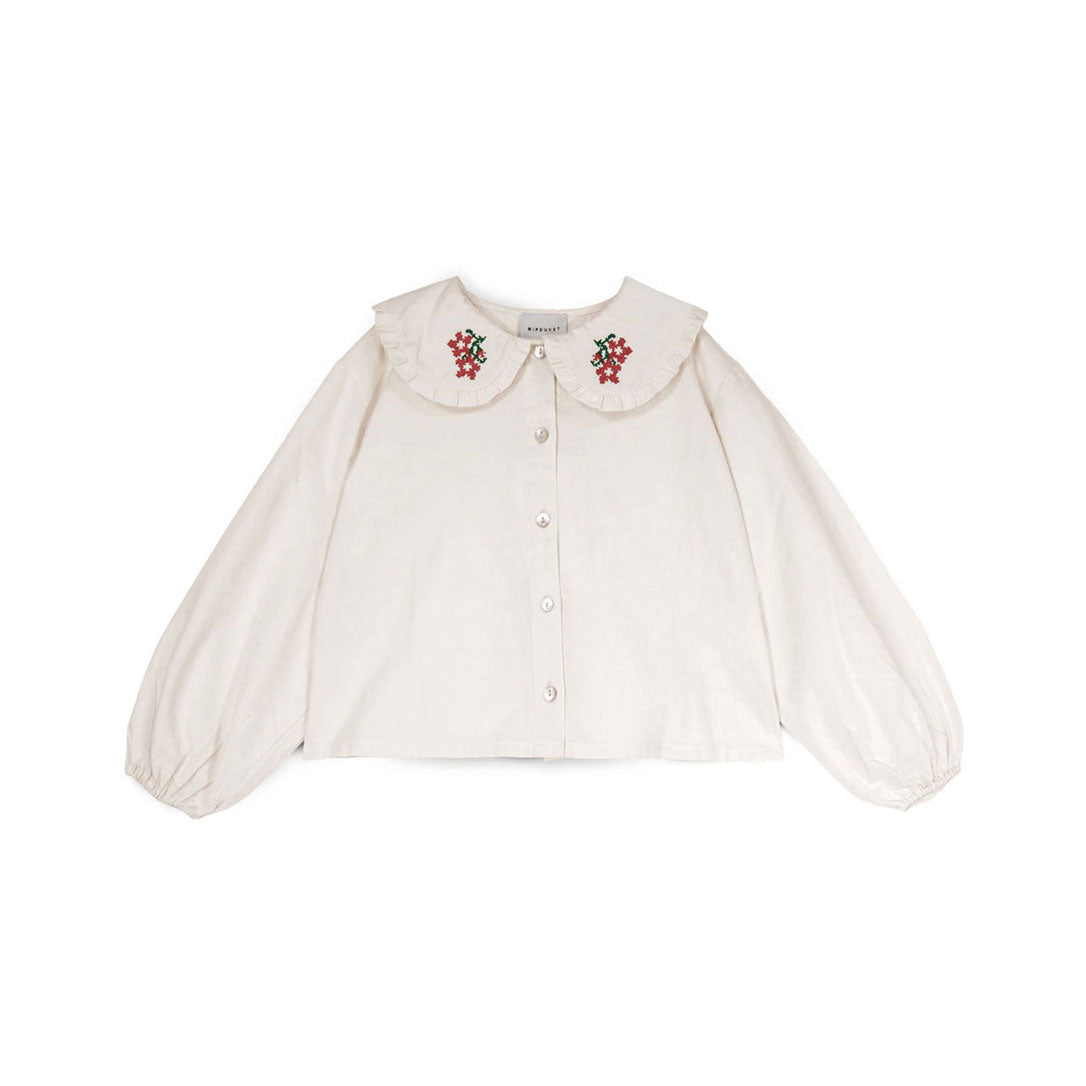 Mipounet  Ecru Felicia Flower Blouse