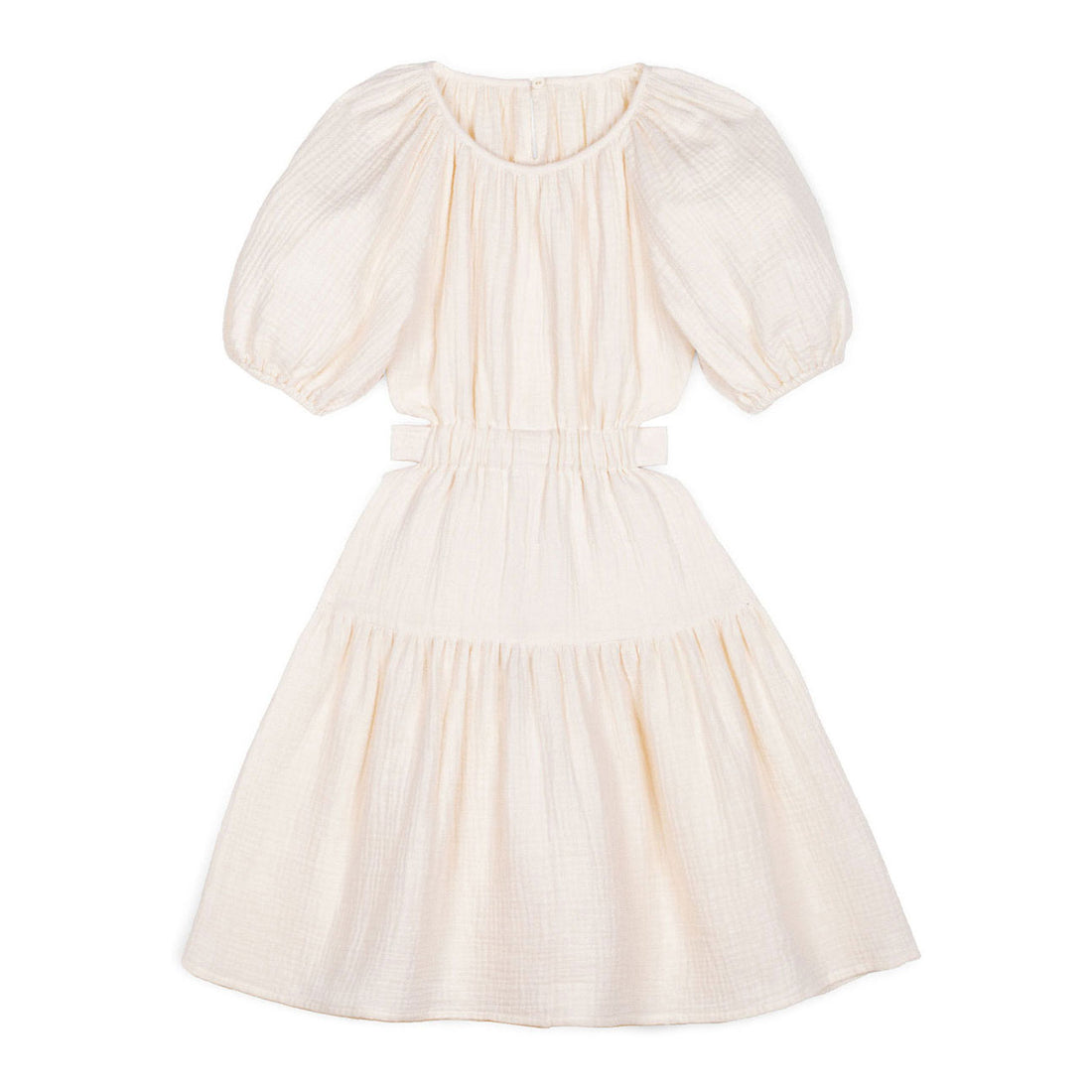 Mipounet Ecru Marine Muslin Cut Out Dress