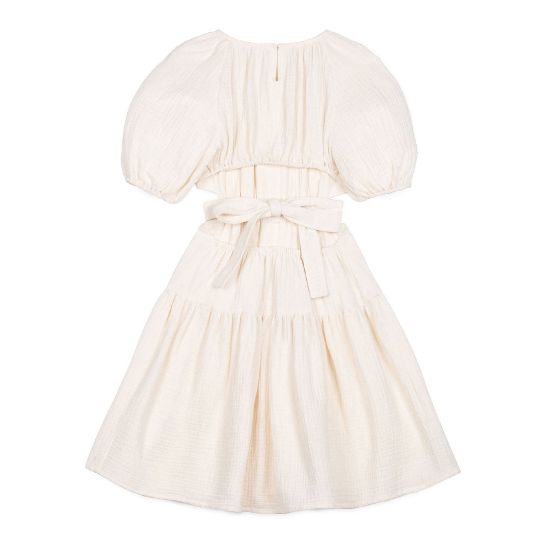 Mipounet Ecru Marine Muslin Cut Out Dress