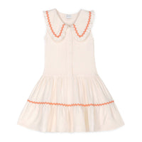 Mipounet Ecru/Salmon Trim Althea Muslin Dress
