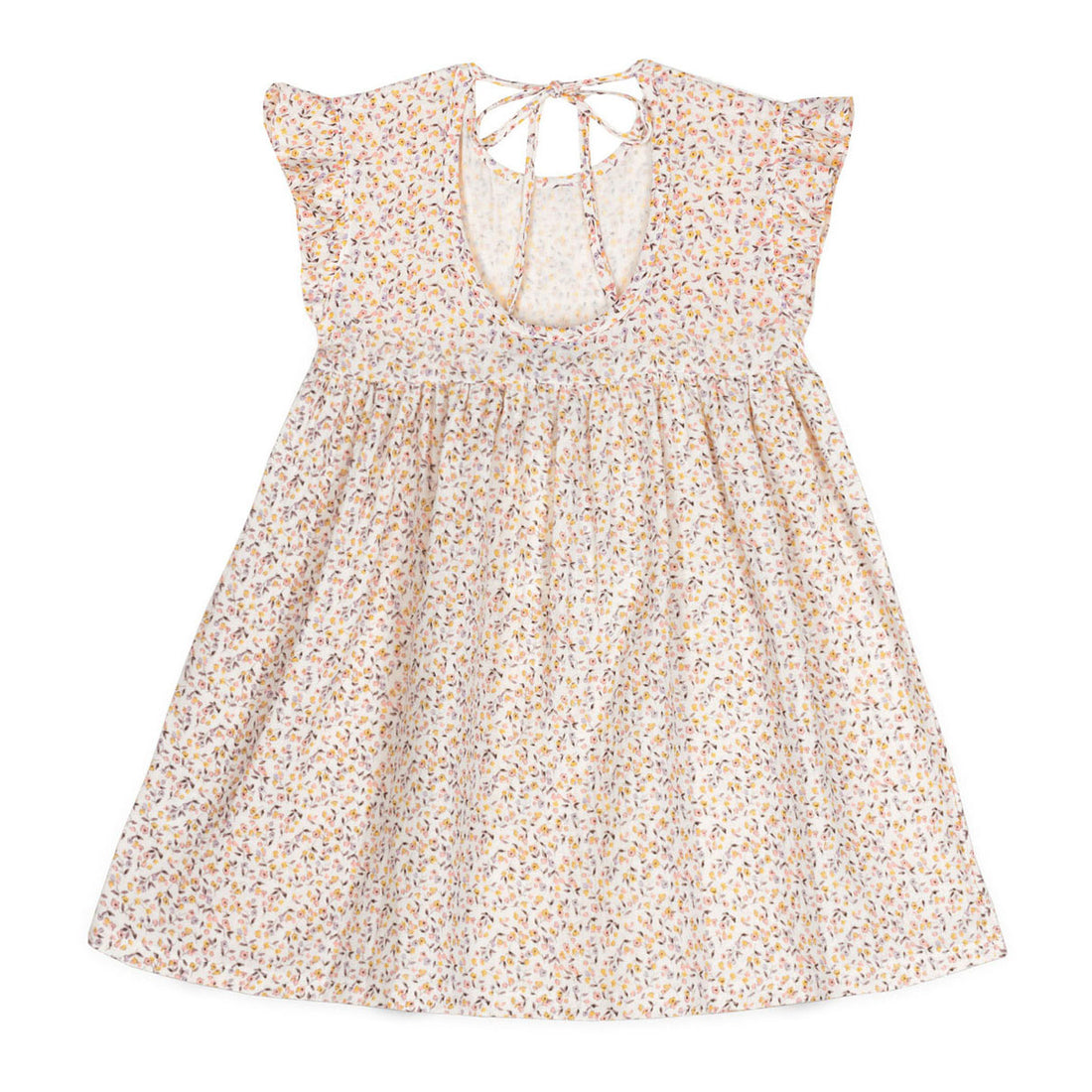 Mipounet Cream/Pink Printed Diana Muslin Dress