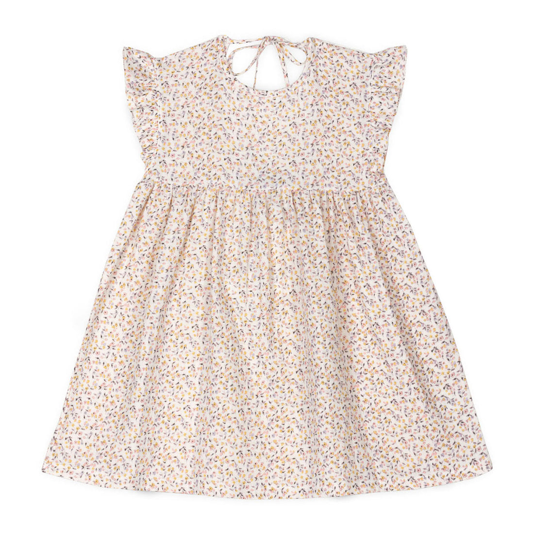 Mipounet Cream/Pink Printed Diana Muslin Dress