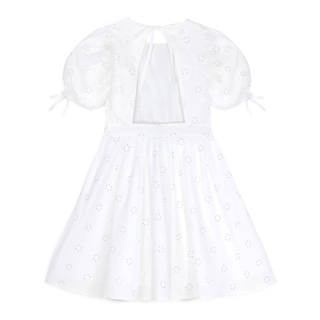 Mipounet White Swiss Lace Flower Dress