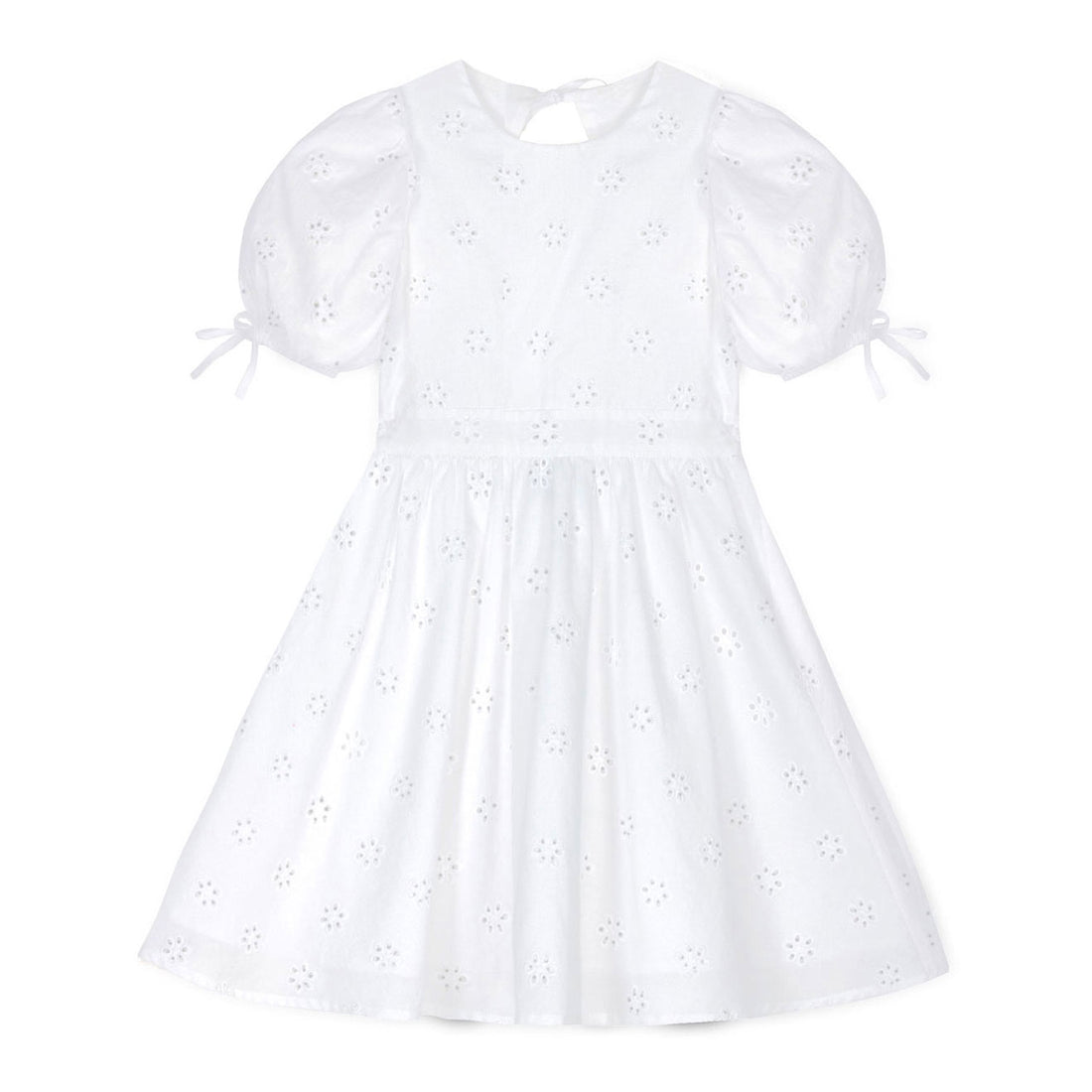 Mipounet White Swiss Lace Flower Dress