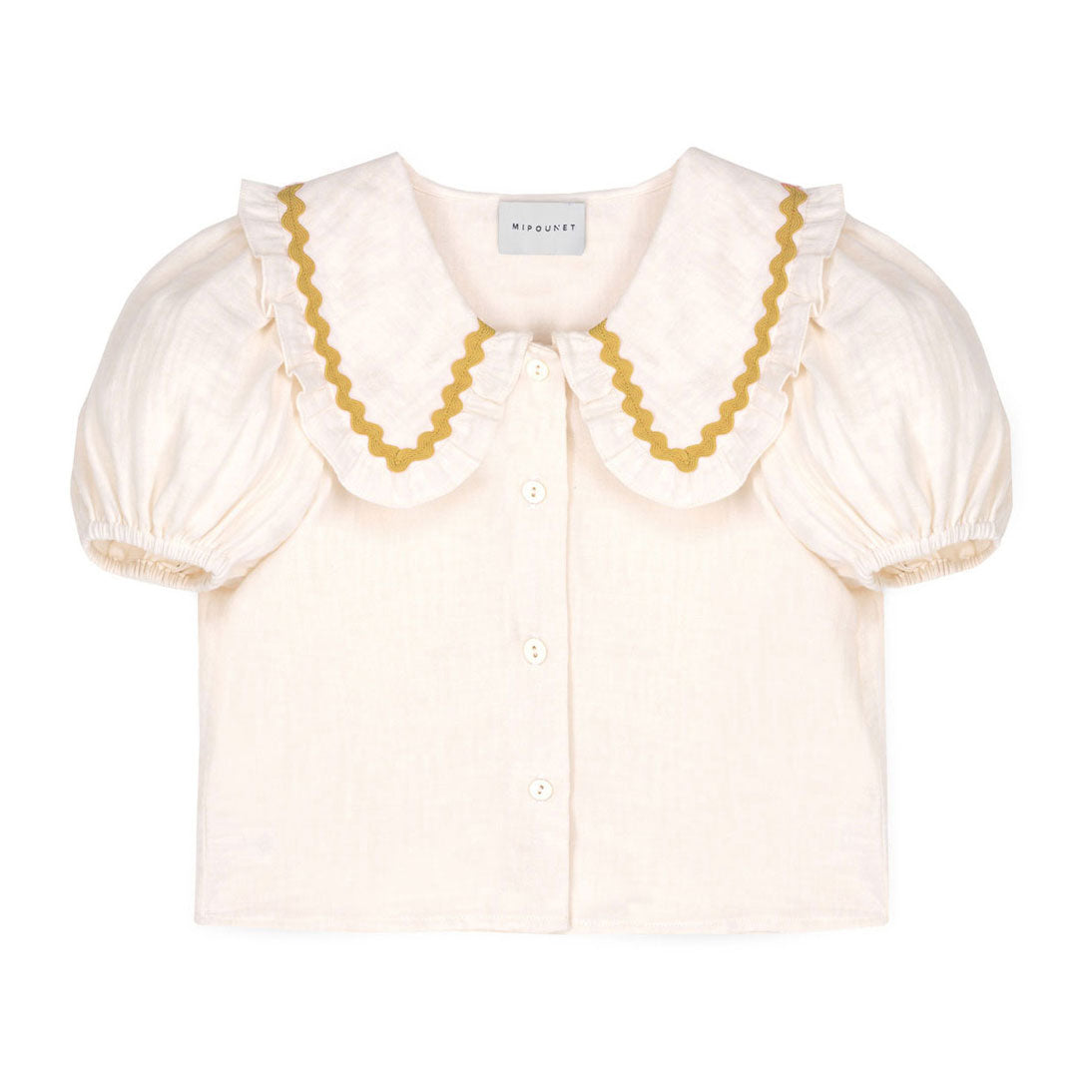 Mipounet Ecru/Ochre Althea Muslin Blouse