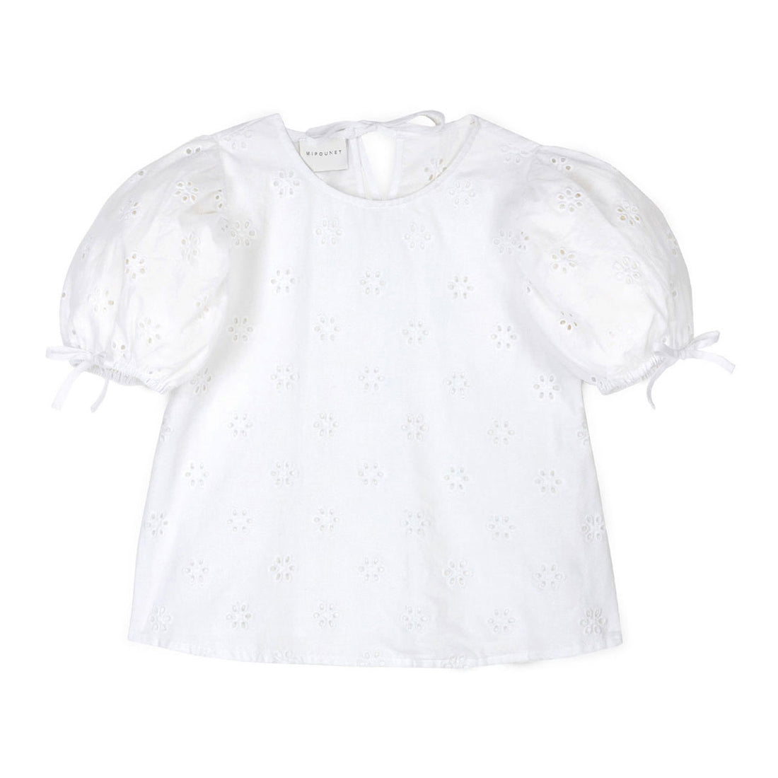 Mipounet White Swiss Lace Flower Blouse