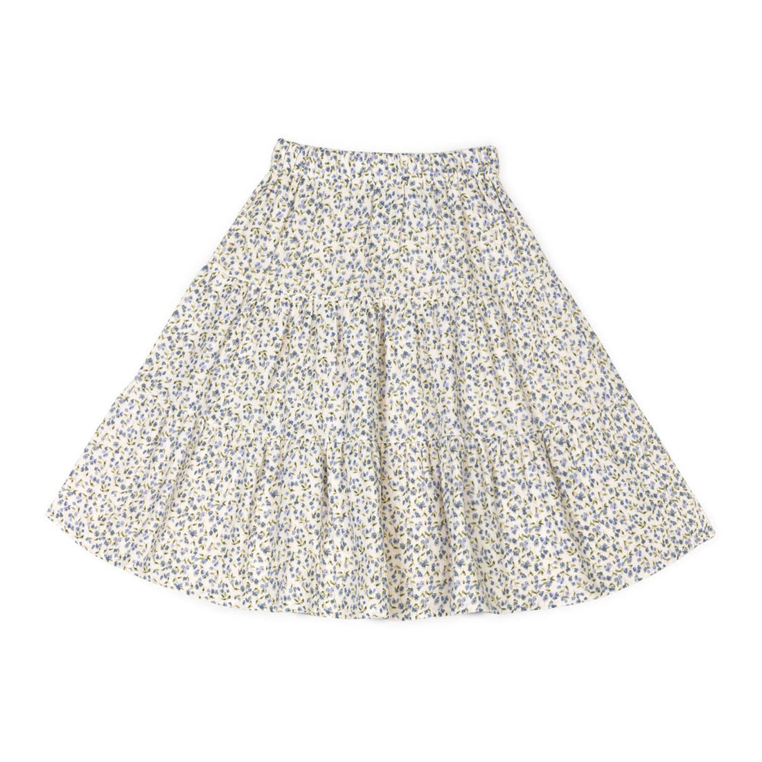 Mipounet Cream/Blue Printed Diana Muslin Skirt