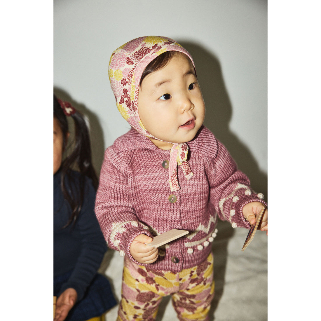 Misha and Puff Antique Rose Baby Zig Zag Cardigan