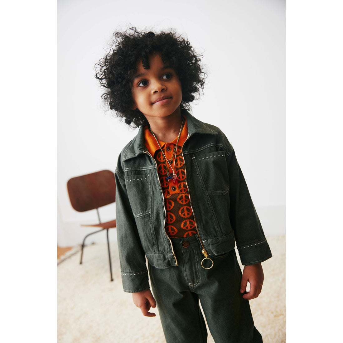 Misha and Puff  Nut Brown Peace Jacquard Ari Sweater