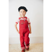 Misha and Puff  Vintage Red Denim Zip Overall