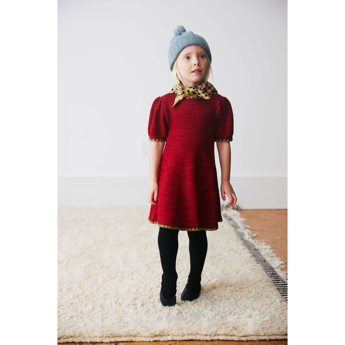 Misha and Puff Berry Crochet Trim Puff Dress 8