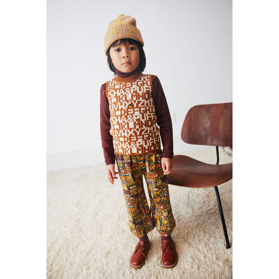 Misha and Puff  Acorn Alphabet Mock Neck Shell