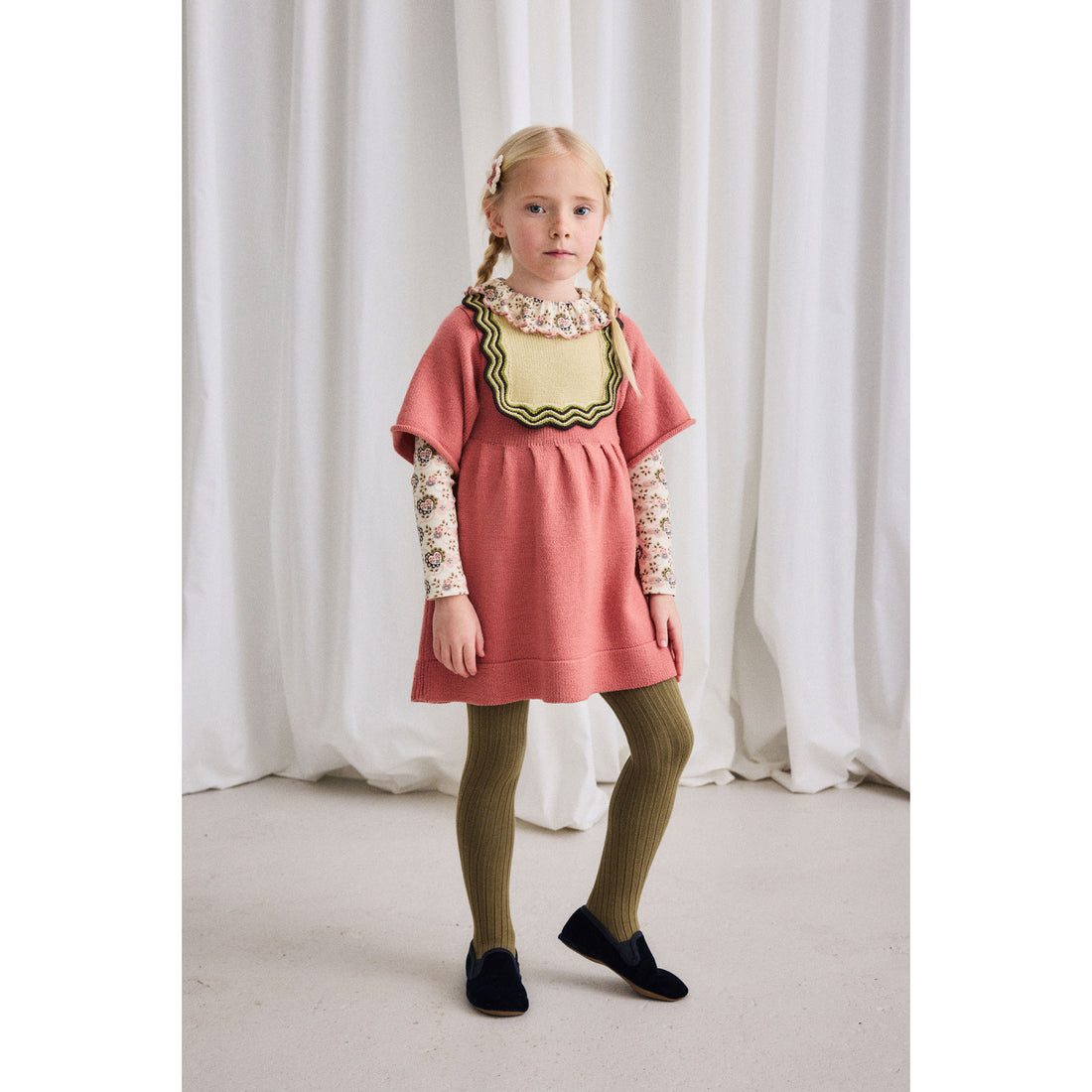 Misha and Puff Rosewood Chevron Bib Dress