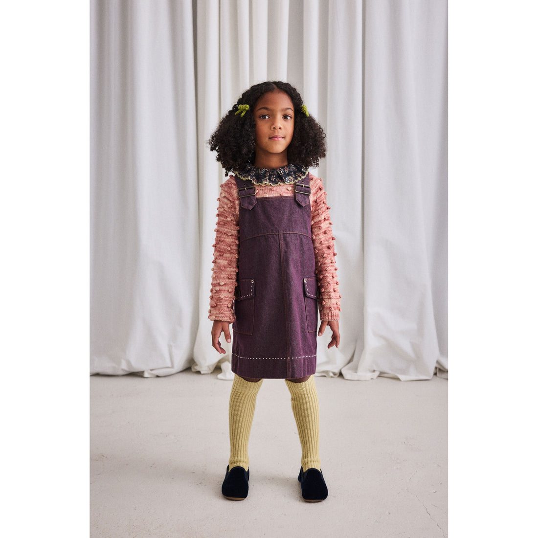 Misha and Puff Aubergine Denim Buckle Jumper Dress