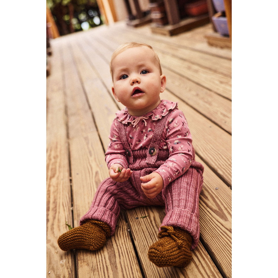 Misha and Puff Antique Rose Baby Rib Longies