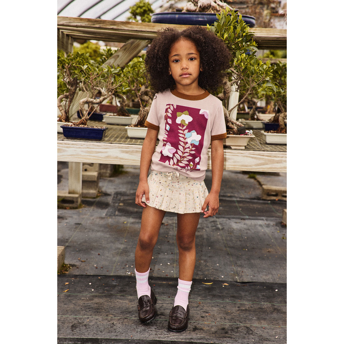 Misha and Puff Turtledove Kikyo Flower Ringer Tee