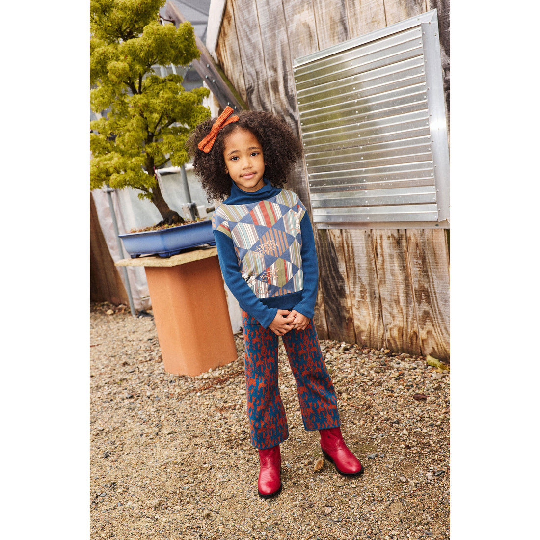 Misha and Puff Marine Blue Tessellation Johan Turtleneck