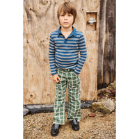 Misha and Puff Marine Blue Sgraffito Long Sleeve Polo