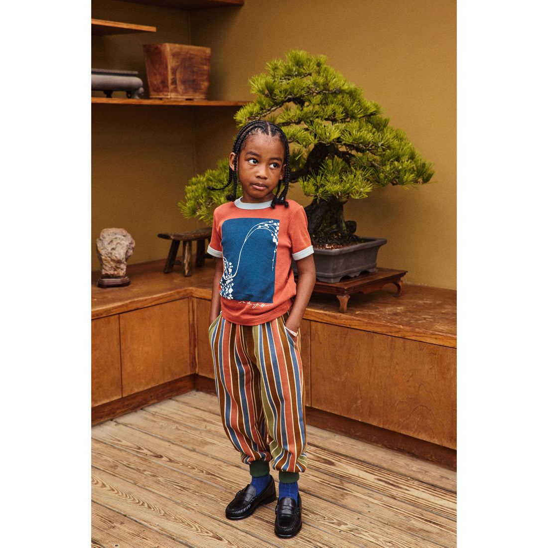Misha and Puff Nutmeg Afterschool Stripe Court Jogger