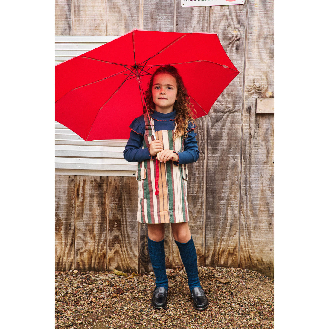 Misha and Puff String Afterschool Stripe Canvas Buckle Jumper Dress