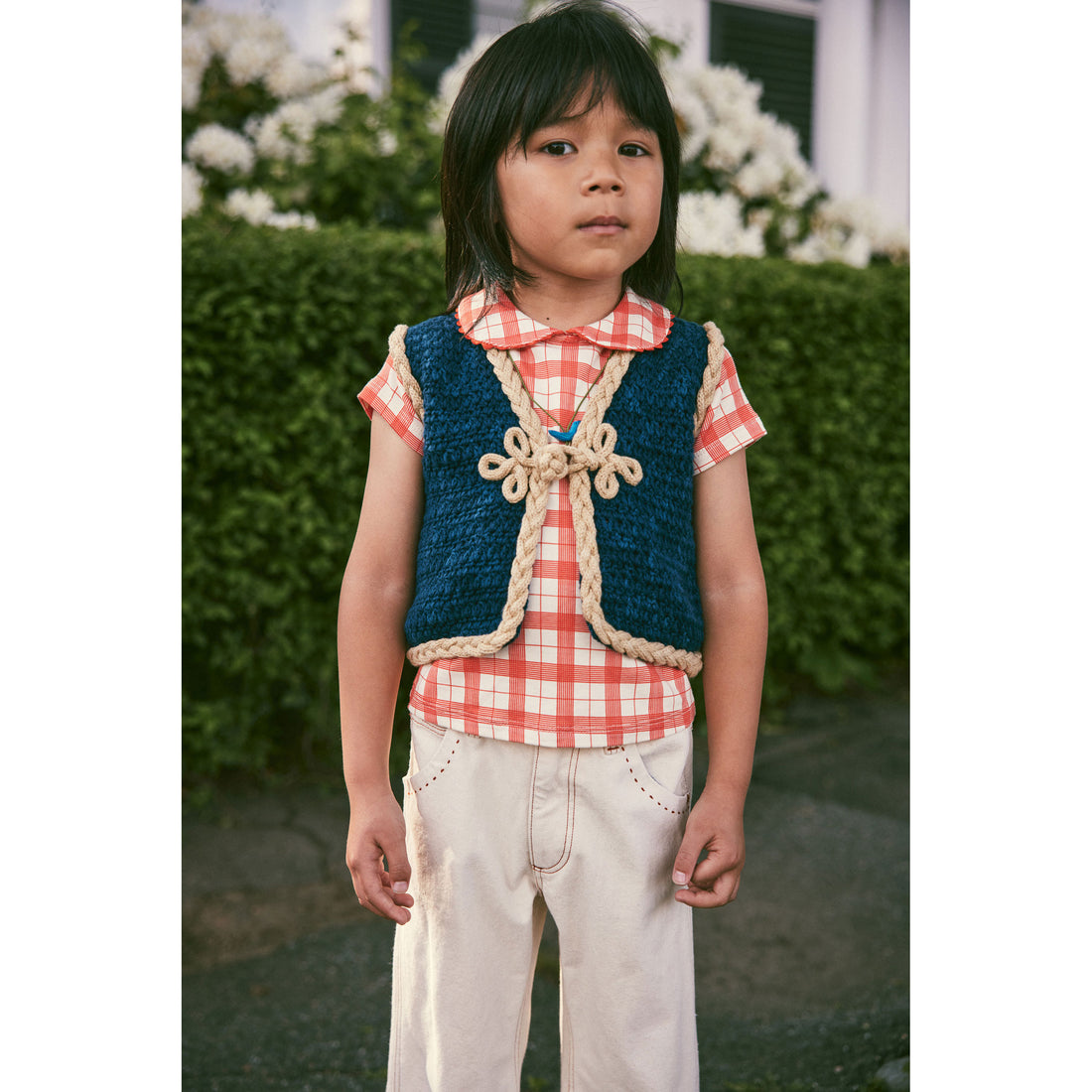 Misha and Puff Tomato Piazza Rickrack Collar Tee