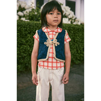 Misha and Puff Tomato Piazza Rickrack Collar Tee