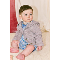 Misha and Puff Mist Baby Hooded Popcorn Cardigan