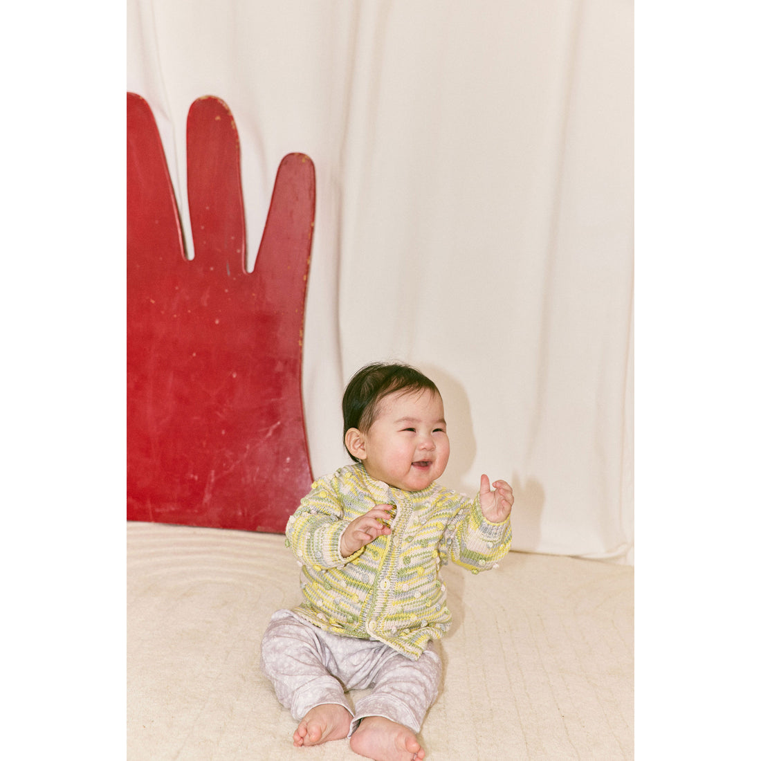Misha and Puff Bubble Space Dye Baby Popcorn Cardigan