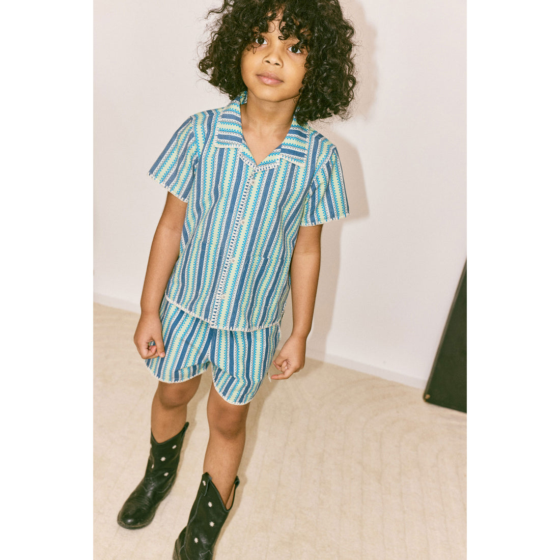 Misha and Puff   Blue Ribbon Vaquero Stripe Leon Top