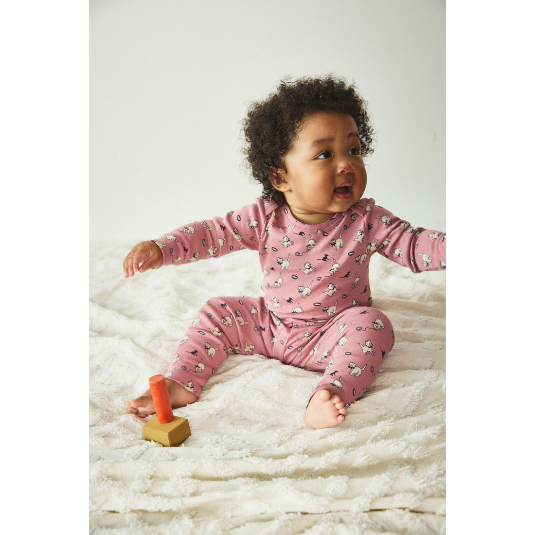 Misha and Puff Antique Rose Cat & Mouse Baby Legging
