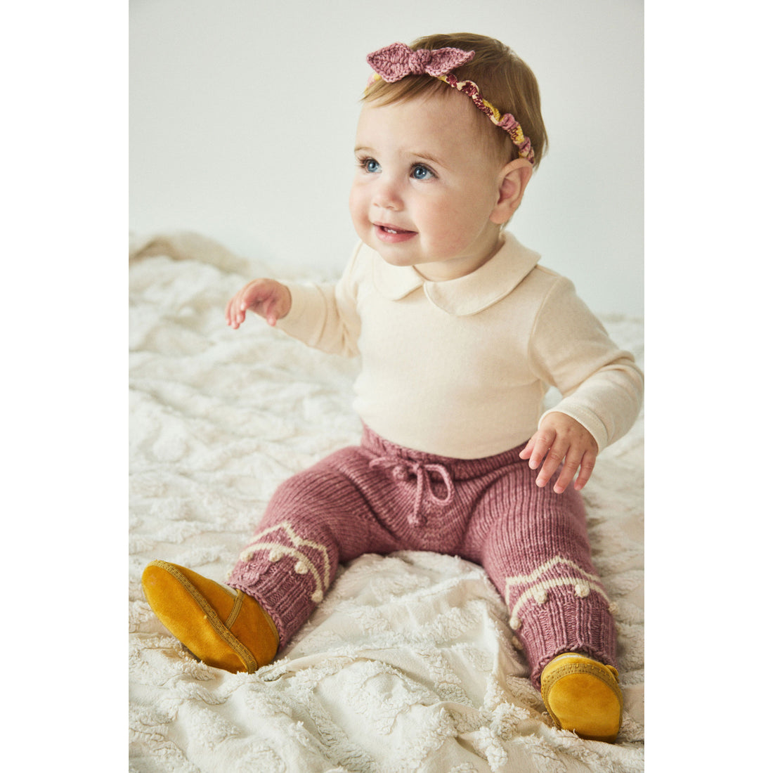 Misha and Puff Antique Rose Baby Leaf Headband