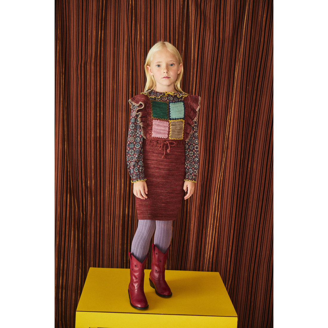 Misha and Puff Madder Root Folk Tile Pattie Top