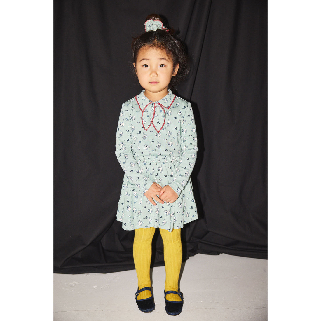 Misha and Puff Sage Cat & Mouse Scrunchie