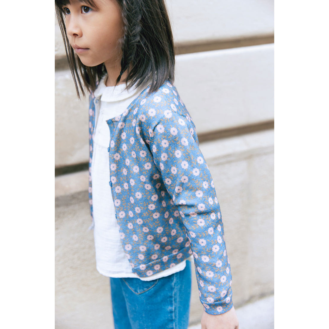 Bonton Blue Floral Lilou Cardigan