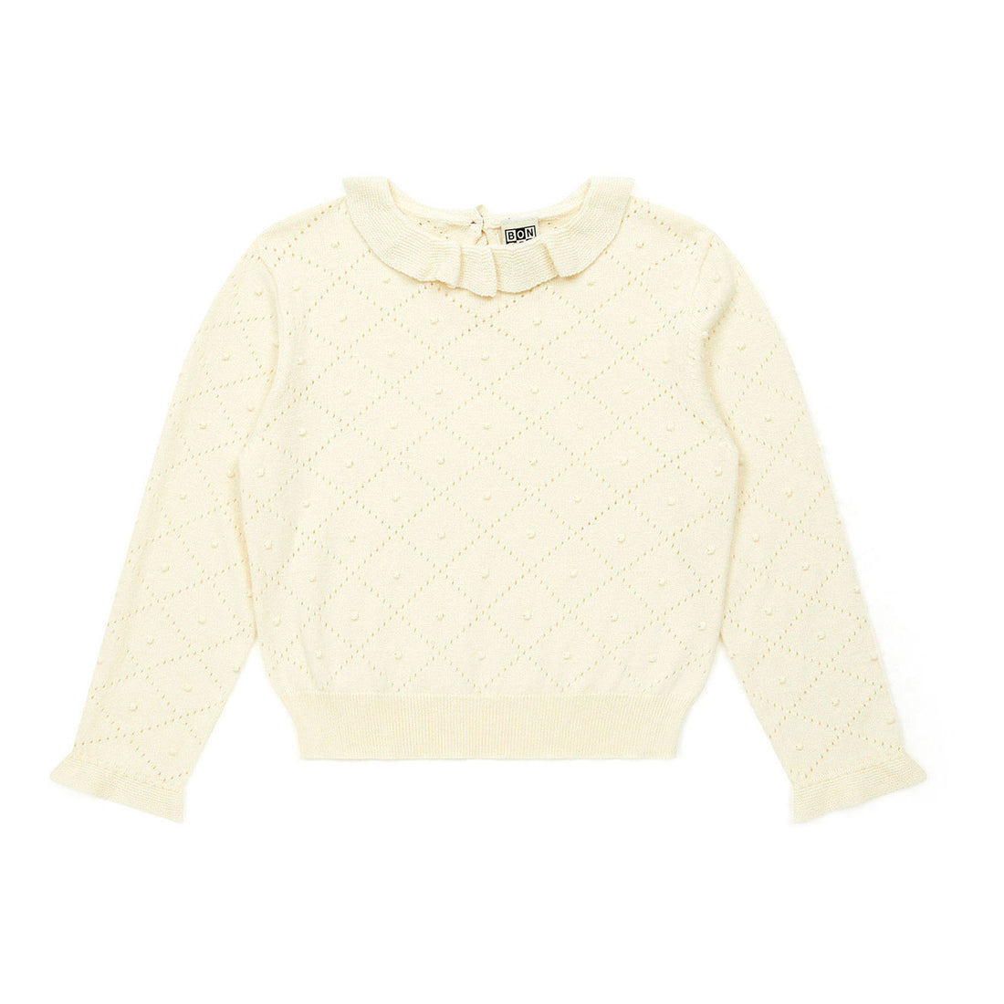 Bonton Cream Frill Collar Sweater