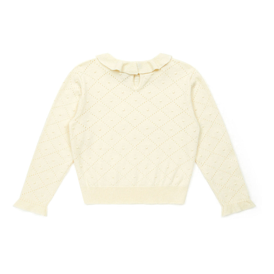Bonton Cream Frill Collar Sweater