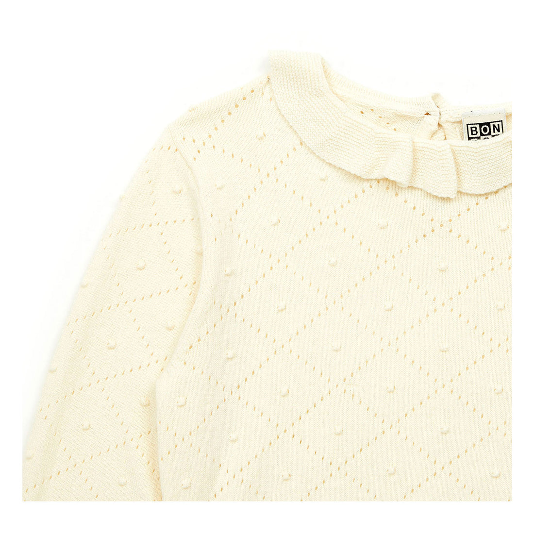 Bonton Cream Frill Collar Sweater