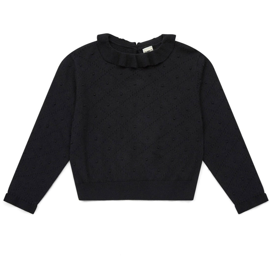 Bonton Not Black Frill Collar Sweater