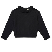 Bonton Not Black Frill Collar Sweater