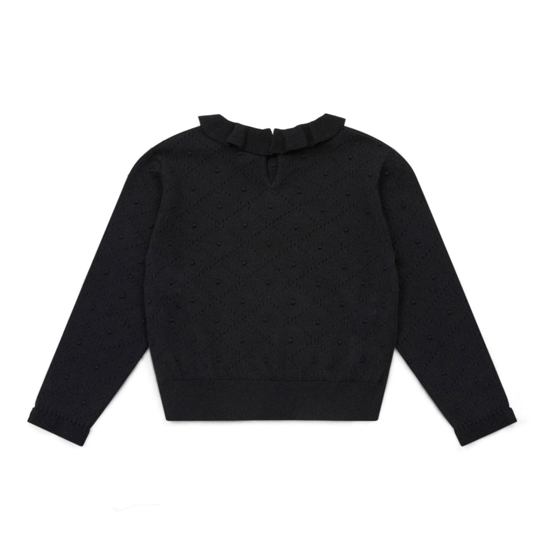 Bonton Not Black Frill Collar Sweater