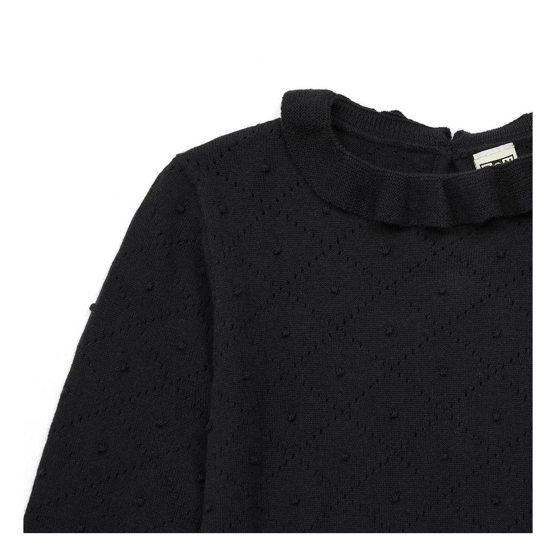 Bonton Not Black Frill Collar Sweater
