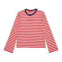 Max and Co Coral Red Striped Long Sleeve T-Shirt